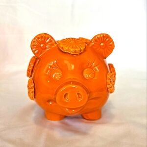 Vintage Daisy's Ceramic Pig Piggy Bank